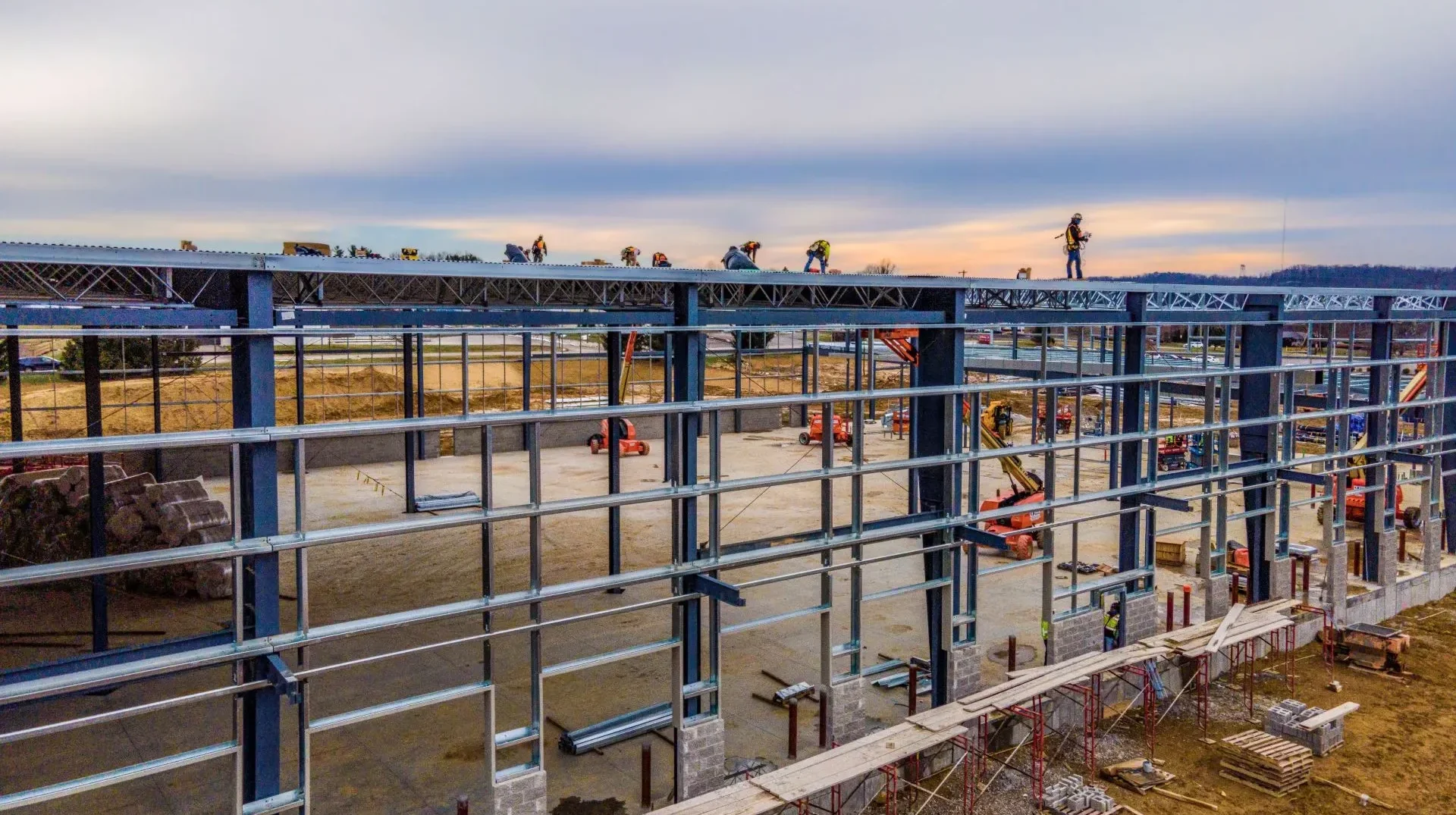 Industrial-building-construction-site-and-steel-structure-by-PWH-Thailand